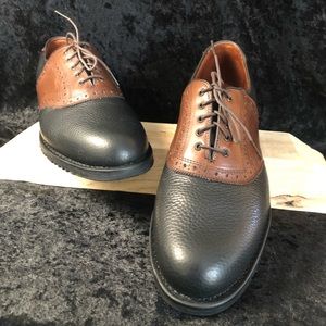 Allen Edmonds Link Black & Brown Saddle Golf Shoes 9.5 E